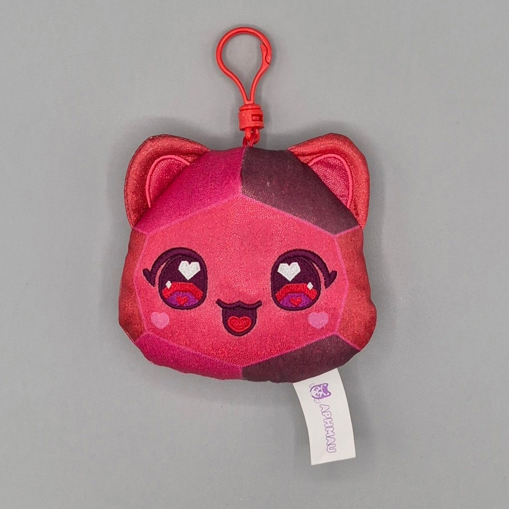 Aphmau Ruby Gem MeeMeow Plush Keychain Clip Red Pink Cat Gemstone 2023 4 Inch